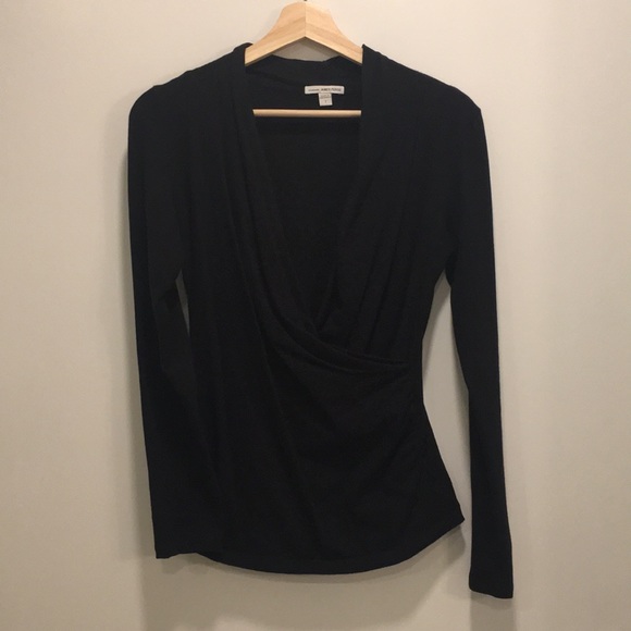 James Perse Tops - James Perse Black v neck ballet wrap top
